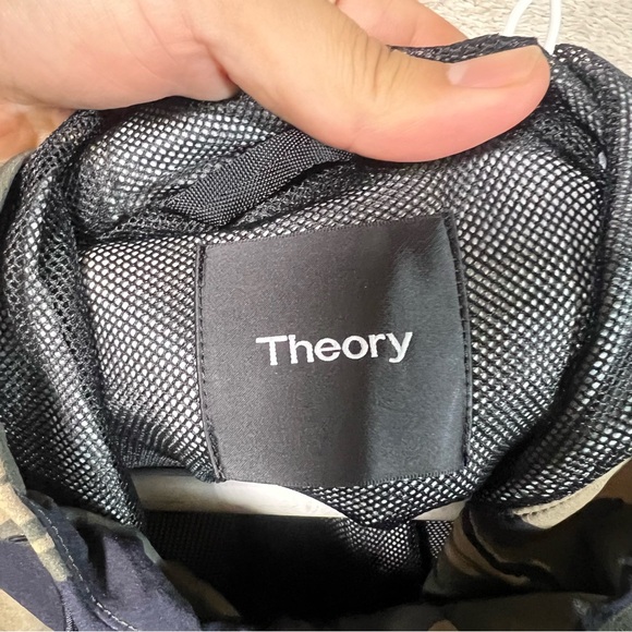 Theory Camo Hooded Tech Jacket Mens Large Green Windbreaker - Picture 3 of 5